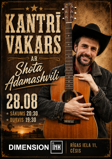 KANTRĪ VAKARS ar Shota Adamashvili 28.08.2026